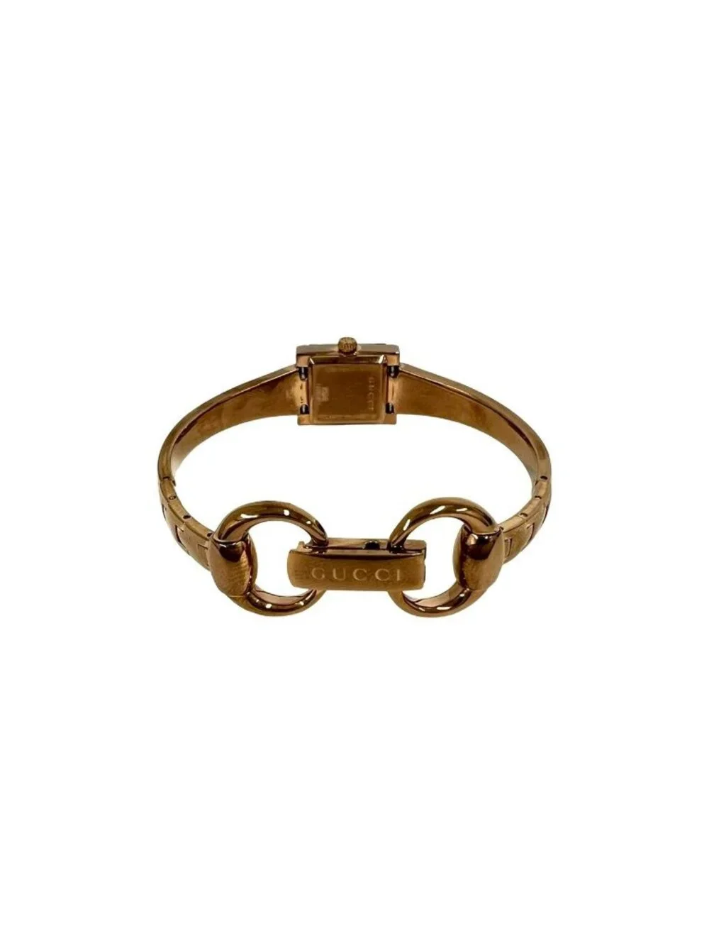 Gucci With Case Frame Collection Stainless Steel Quartz Watch Pink Gold